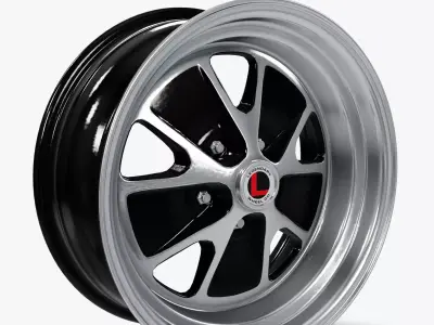 Legendary Wheel Co Styled Alloy Wheel BlackMachined 1965-1973 3D model