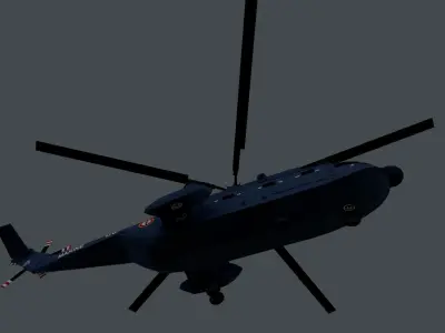 Lowpoly  SA 321 Super Frelon Low-poly 3D model