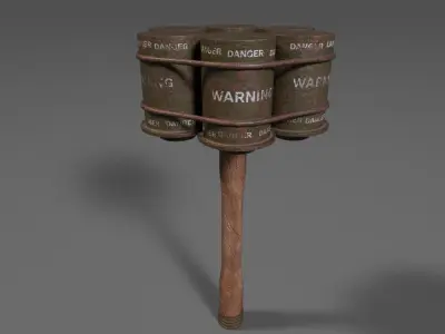 Hand Granade Low-poly 3D model