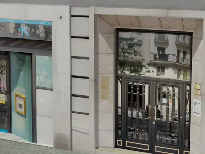 Building apartment with flat roof Low-poly 3D model