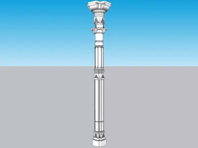 indian jodhpuri stone piller column 3D model