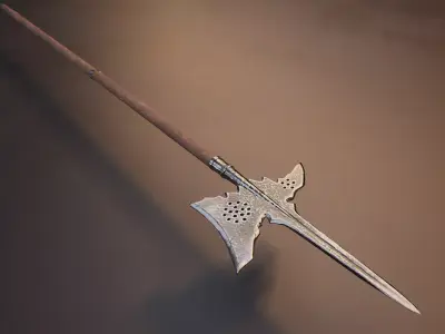 Medieval Halberd Low-poly 3D model