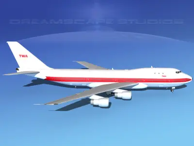Boeing 747-100 TWA 1 3D model
