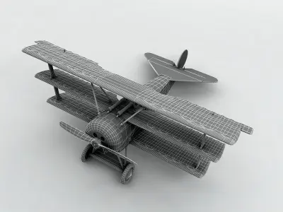 Fokker DR-1 Triplane Low-poly 3D model