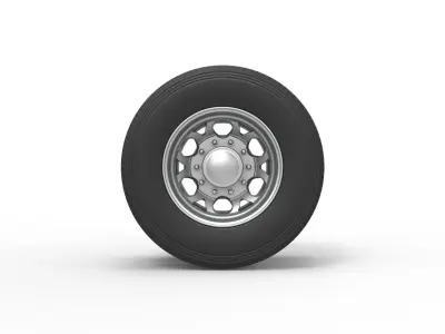 Rear custom wheel of semi truck Version 15 Scale 1 to 25 3D print model