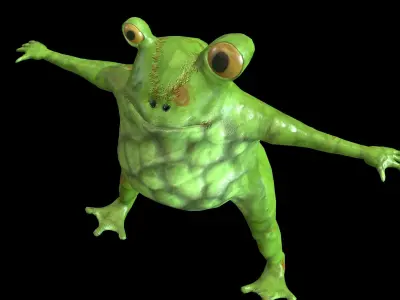 Frog Freaky Low-poly Low-poly 3D model