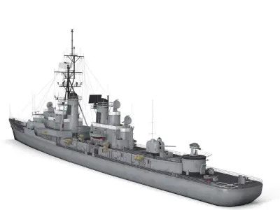 DDG 19  USS Tattnall Low-poly 3D model