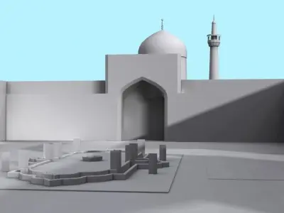Imam Reza Shrine Low-poly 3D model
