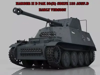 Marder II D Pak36R Sdkfz 132 Early Version 3D model