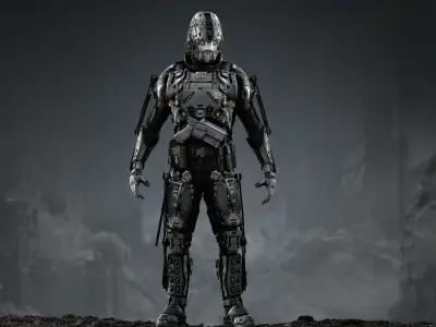 Elite Soldier from Warriors of Future  Low-poly 3D model