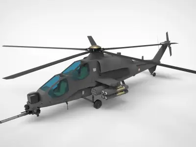 Agusta A129 Mangusta grey matte 3D model
