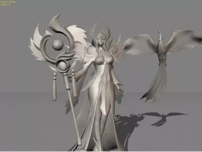 Pharsa Empress Phoenix Low-poly 3D model