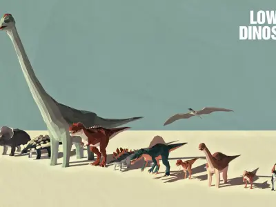 Low Poly Dinosaurs Pack Low-poly 3D model