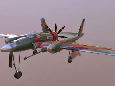 Plane fighter Low-poly 3D model