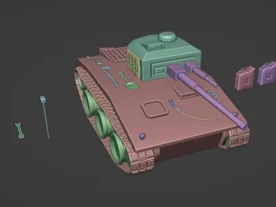 Little tank Free 3D model