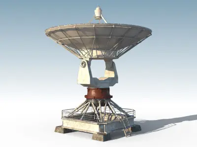 Radar PBR satellite dish Low-poly 3D model