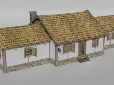 Medieval pub Low-poly 3D model