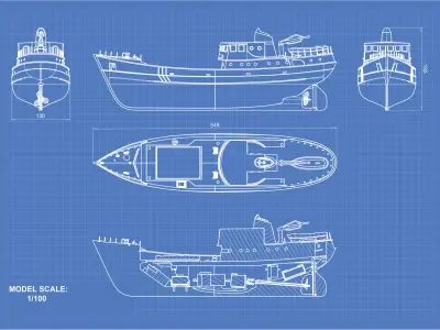 1 100 Fishing boat RC Model Ship Instructions 3D print model Free 3D print model