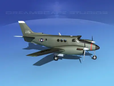 Beechcraft C-6 Transport V06 US Army 3D model