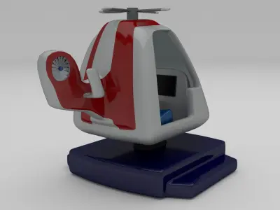 Ambulance Chopper Kiddie Ride Low-poly 3D model