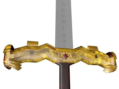 Gold Covered Sword Free low-poly 3D model