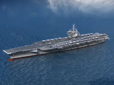 USS Ronald Reagan Aircraft Carrier Cutaway CVN76 3D model