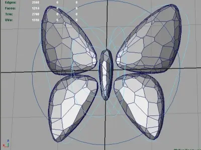 3d Crystal Butterfly rigging automatic 3D model