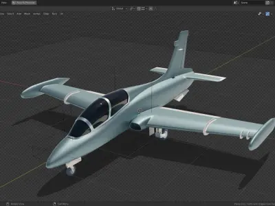 Simplistic Jet Aircraft Model Low-poly 3D model