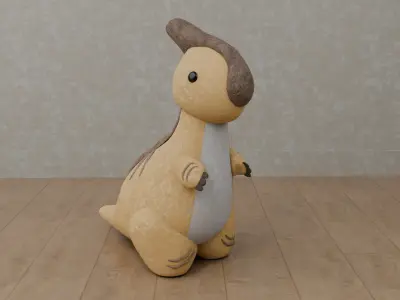 Dinosaur Plush Toy - Parasaurolophus Low-poly 3D model