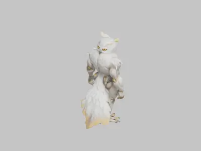 Owl Warrior Character Low-poly 3D model