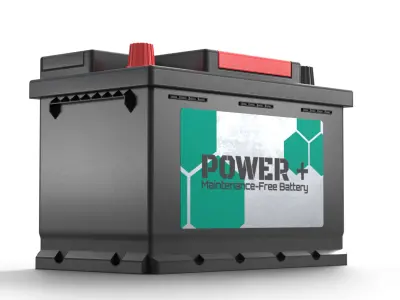 Lead Acid Car Battery Low-poly 3D model