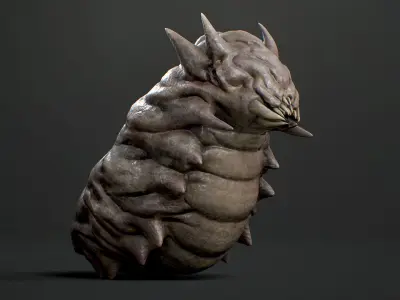 Land Larva2 - Game Ready Low-poly 3D model Low-poly 3D model
