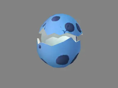 Cartoon new born bird - chicken Low-poly 3D model