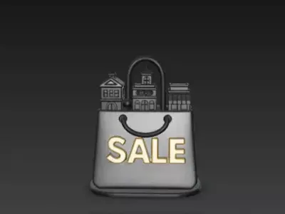 3D Retail Bag Building Black Friday Architecture 3D print model