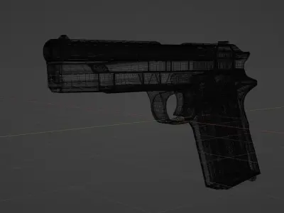 Pistol M1911 WW2 High Poly 3D Model  3D model