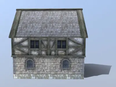 Medieval Tudor Tavern Low-poly 3D model