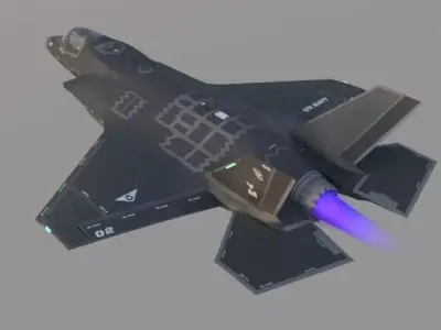 F-35 Ghost Fighter jet Low-poly 3D model