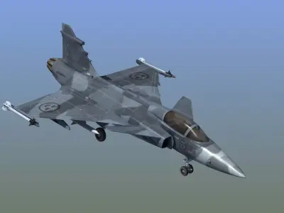 JAS 39 Gripen Low-poly 3D model