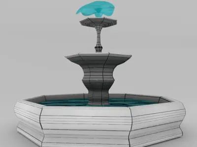 Fountain with bird on top Free 3D model