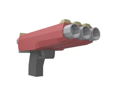 Low Poly Gun v2 003 Low-poly 3D model
