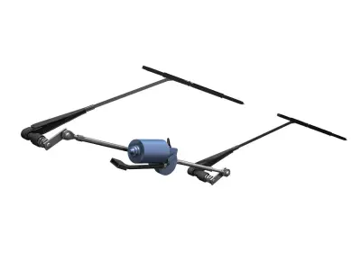 Wiper with transmission and drive unit 3D model