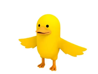 Yellow Duck Character 3D model