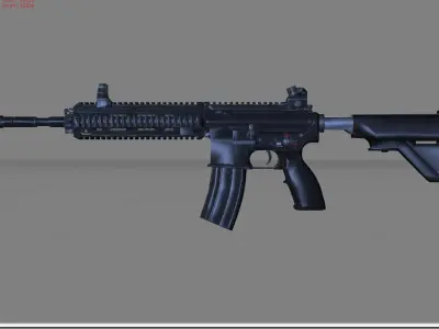 HK416 M4 Low-poly 3D model