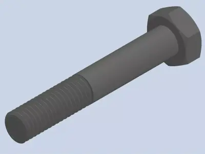 Bolt Partial Thread Hexagonal Head M8x50mm 3D model