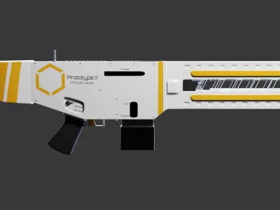 Railgun gun with stripes 3D model