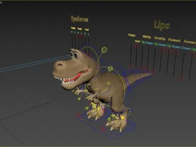 T-Rex animated t - rex dinosaur 3D model