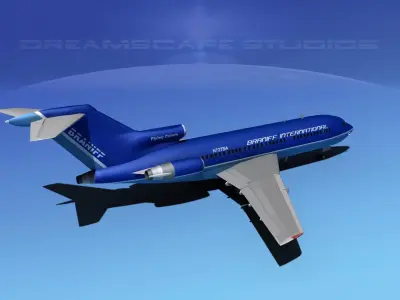 Boeing 727-100 Braniff Intl 1 3D model