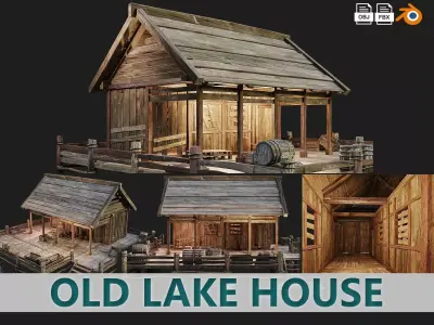 Old Lake House 23 PBR 4K GameReady Low-poly 3D model