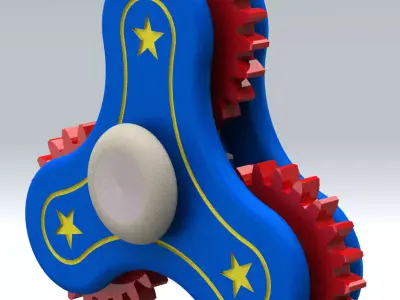 Triple Arm 3D Gear Spinner Toy Free 3D print model