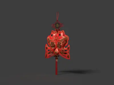 Chinese fish knot figure  Low-poly 3D model